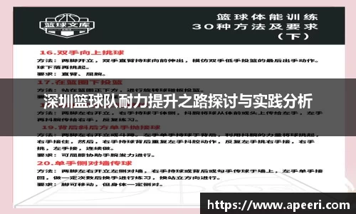 深圳篮球队耐力提升之路探讨与实践分析